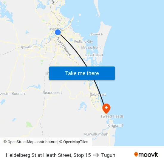 Heidelberg St at Heath Street, Stop 15 to Tugun map