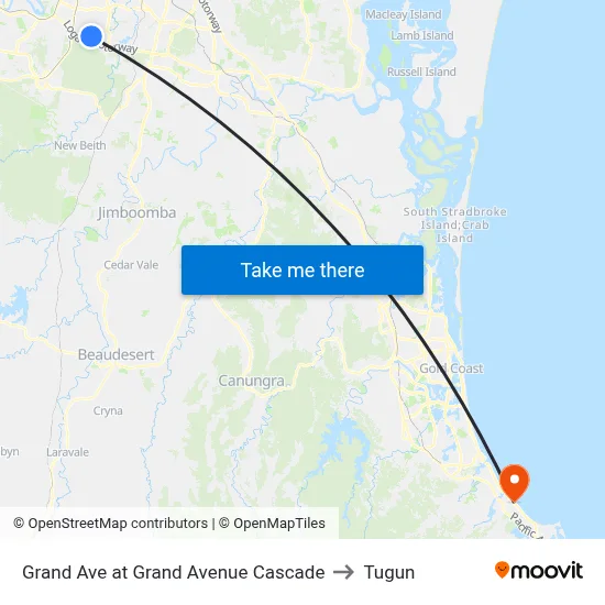 Grand Ave at Grand Avenue Cascade to Tugun map