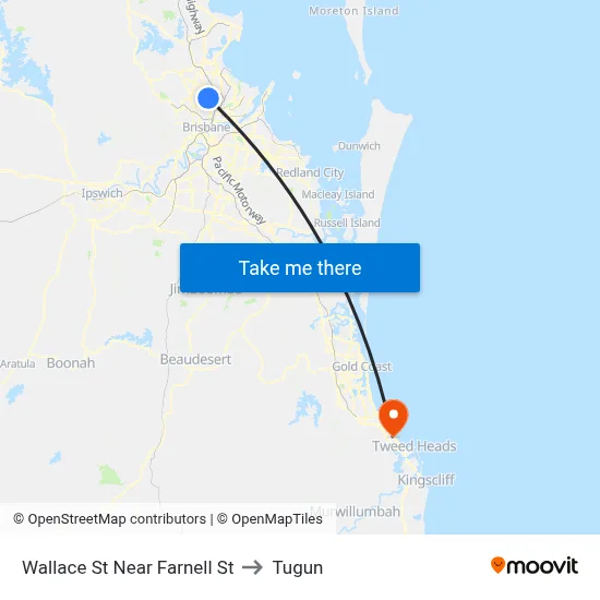 Wallace St Near Farnell St to Tugun map