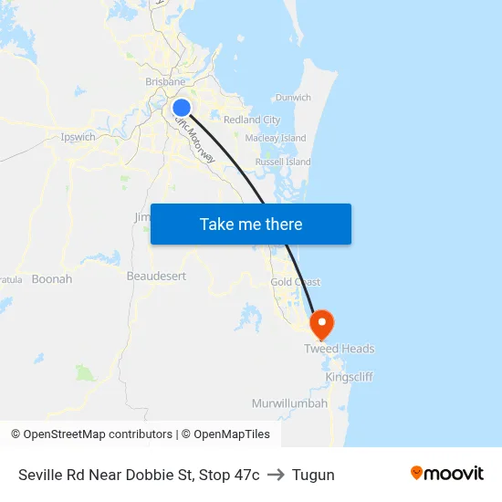 Seville Rd Near Dobbie St, Stop 47c to Tugun map