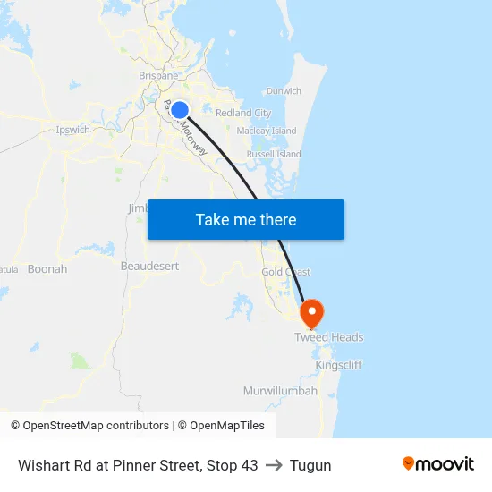 Wishart Rd at Pinner Street, Stop 43 to Tugun map