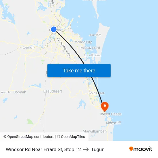 Windsor Rd Near Errard St, Stop 12 to Tugun map