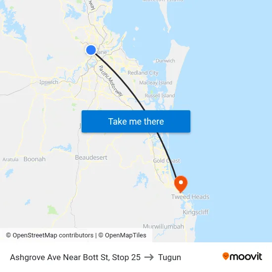Ashgrove Ave Near Bott St, Stop 25 to Tugun map