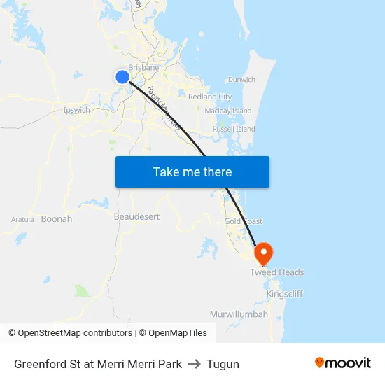 Greenford St at Merri Merri Park to Tugun map