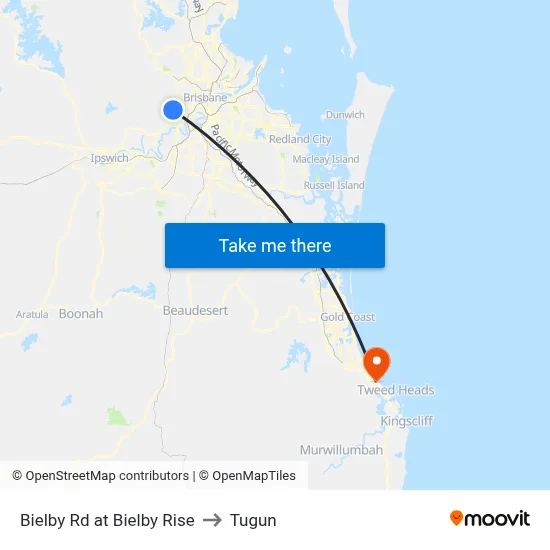 Bielby Rd at Bielby Rise to Tugun map