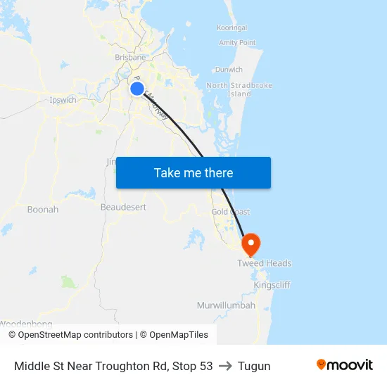 Middle St Near Troughton Rd, Stop 53 to Tugun map
