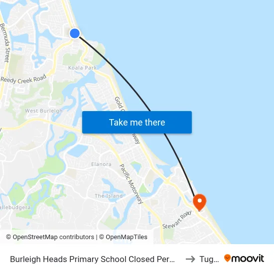 Burleigh Heads Primary School Closed Permanently to Tugun map