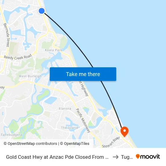 Gold Coast Hwy at Anzac Pde Closed From 21-04-26 to Tugun map