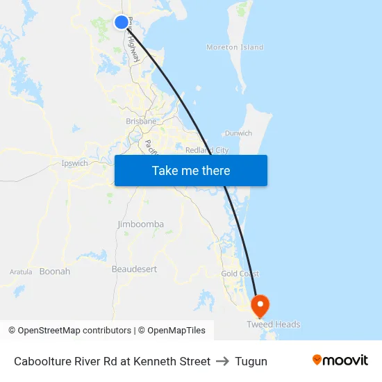 Caboolture River Rd at Kenneth Street to Tugun map