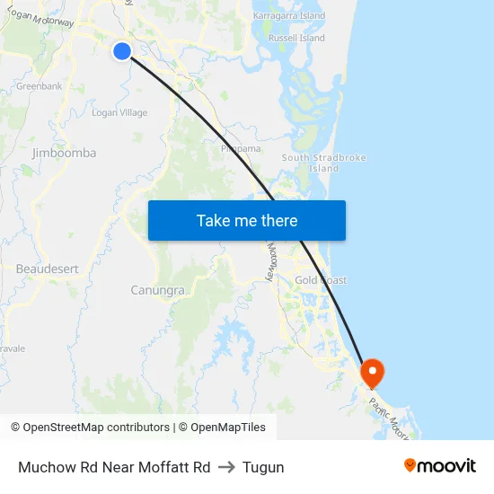 Muchow Rd Near Moffatt Rd to Tugun map