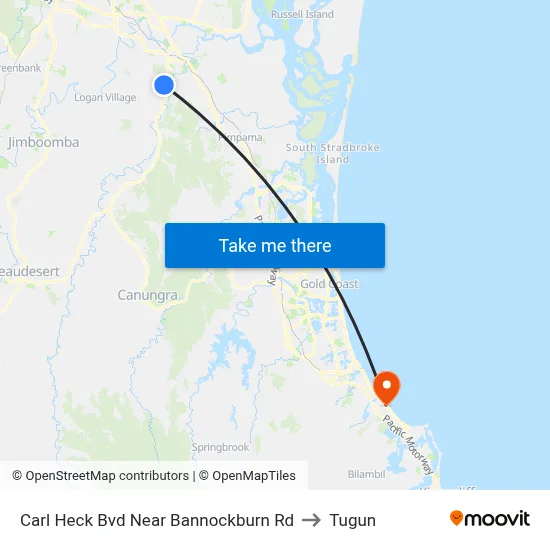 Carl Heck Bvd Near Bannockburn Rd to Tugun map