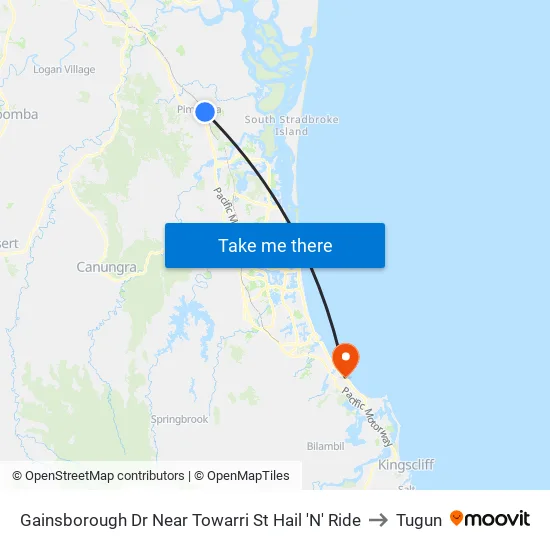 Gainsborough Dr Near Towarri St Hail 'N' Ride to Tugun map