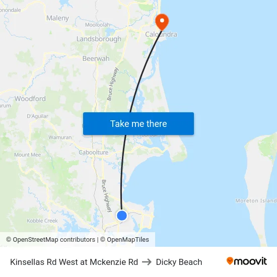Kinsellas Rd West at Mckenzie Rd to Dicky Beach map