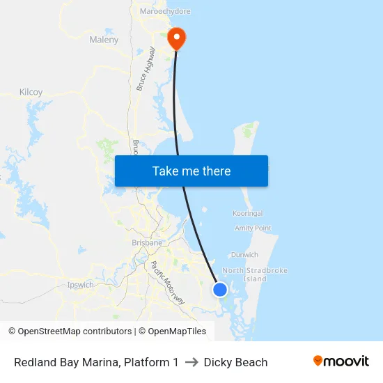 Redland Bay Marina, Platform 1 to Dicky Beach map