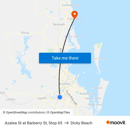 Azalea St at Barberry St, Stop 65 to Dicky Beach map