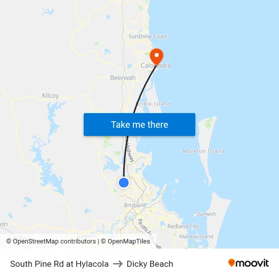 South Pine Rd at Hylacola to Dicky Beach map