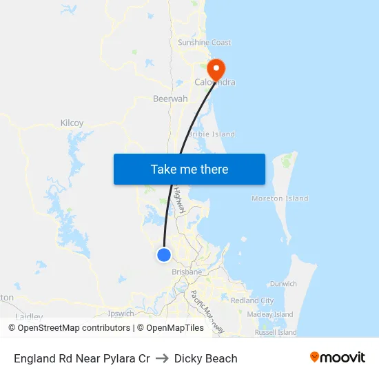 England Rd Near Pylara Cr to Dicky Beach map