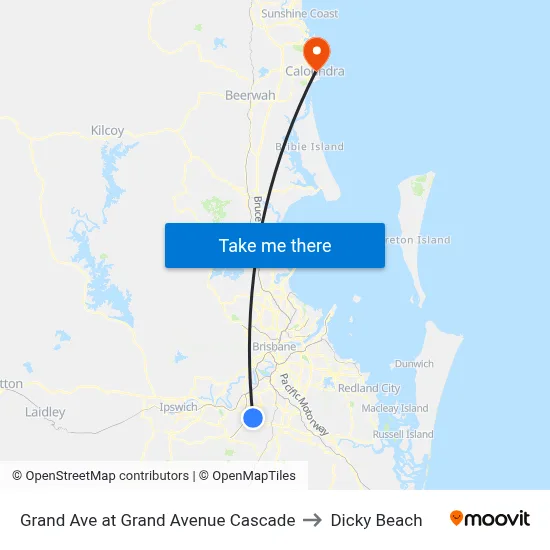 Grand Ave at Grand Avenue Cascade to Dicky Beach map