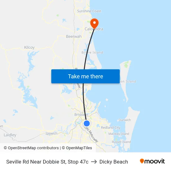 Seville Rd Near Dobbie St, Stop 47c to Dicky Beach map