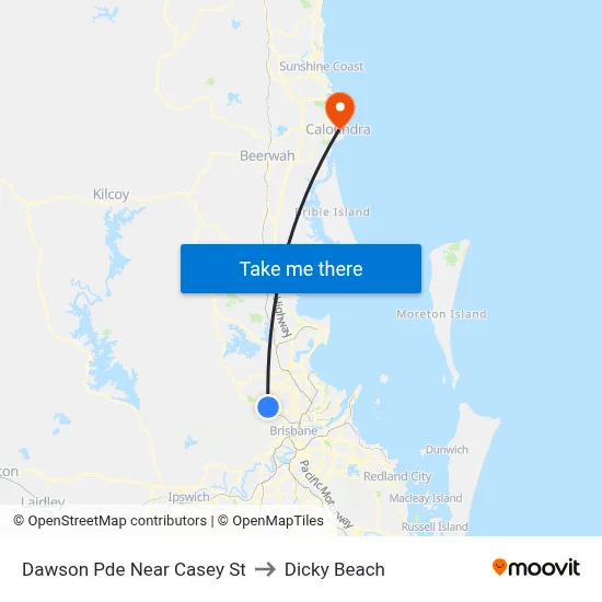 Dawson Pde Near Casey St to Dicky Beach map