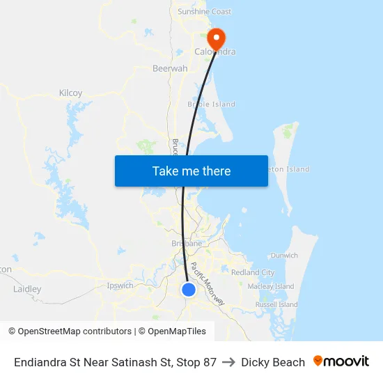 Endiandra St Near Satinash St, Stop 87 to Dicky Beach map