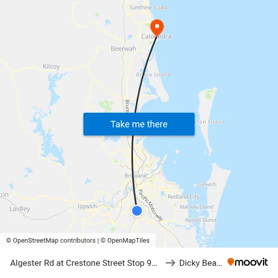 Algester Rd at Crestone Street Stop 90/89 to Dicky Beach map