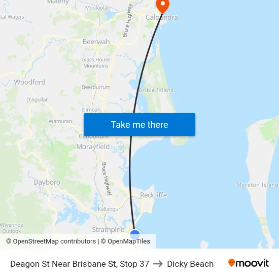 Deagon St Near Brisbane St, Stop 37 to Dicky Beach map