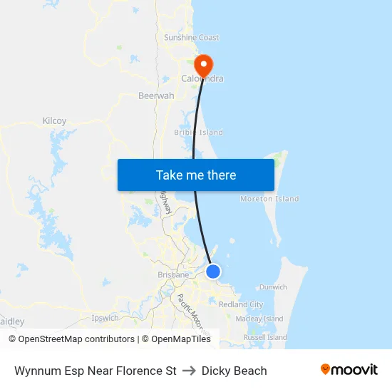 Wynnum Esp Near Florence St to Dicky Beach map