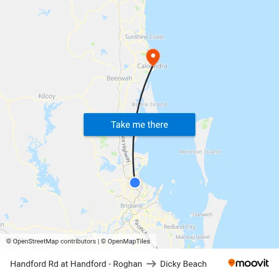 Handford Rd at Handford - Roghan to Dicky Beach map