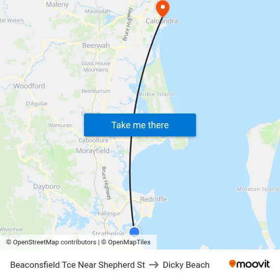 Beaconsfield Tce Near Shepherd St to Dicky Beach map