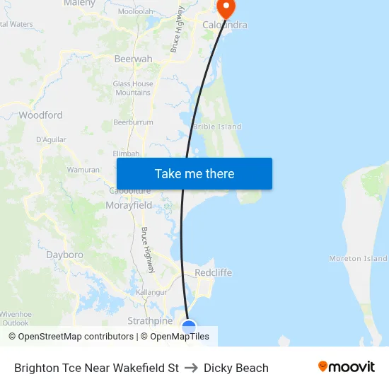 Brighton Tce Near Wakefield St to Dicky Beach map