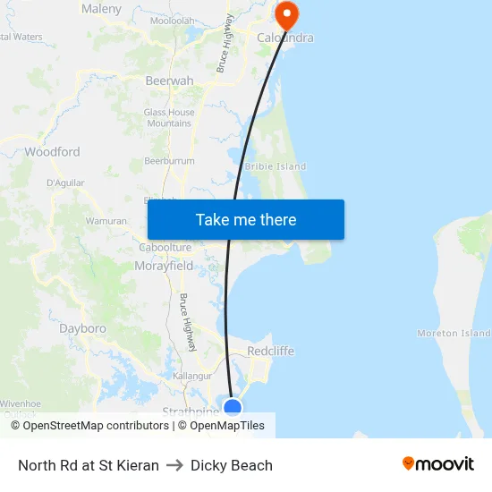 North Rd at St Kieran to Dicky Beach map