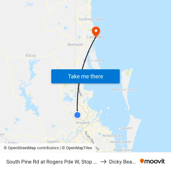 South Pine Rd at Rogers Pde W, Stop 44 to Dicky Beach map