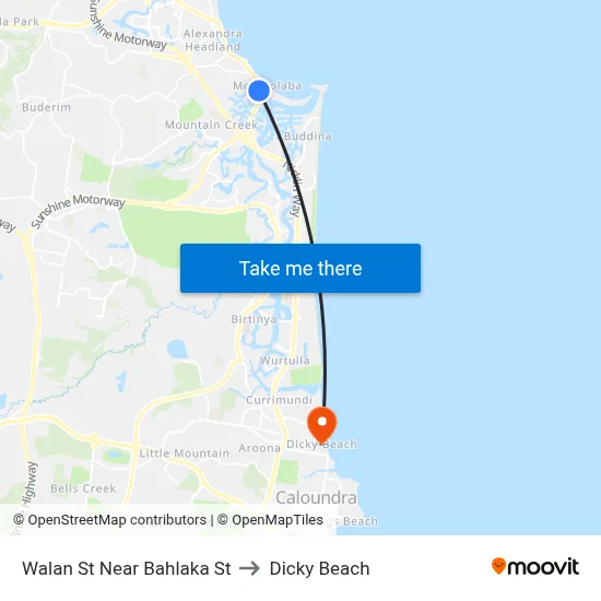 Walan St Near Bahlaka St to Dicky Beach map