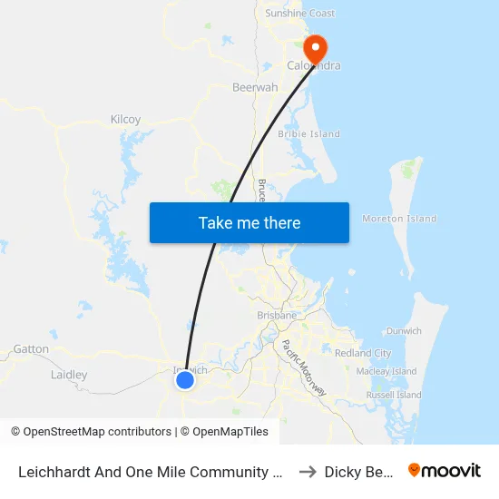 Leichhardt And One Mile Community Centre to Dicky Beach map