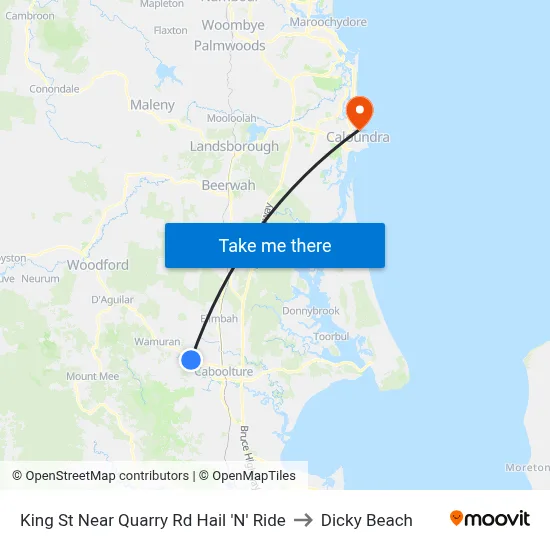 King St Near Quarry Rd Hail 'N' Ride to Dicky Beach map