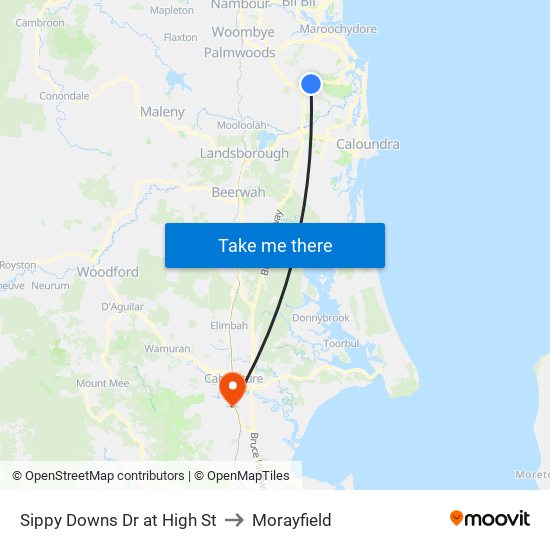 Sippy Downs Dr at High St to Morayfield map