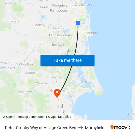 Peter Crosby Way at Village Green Bvd to Morayfield map