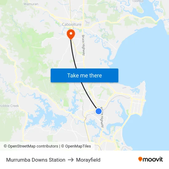 Murrumba Downs Station to Morayfield map