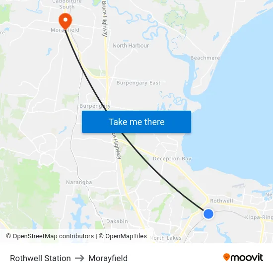 Rothwell Station to Morayfield map