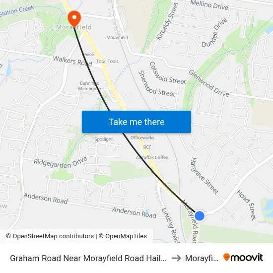 Graham Road Near Morayfield Road Hail 'N' Ride to Morayfield map