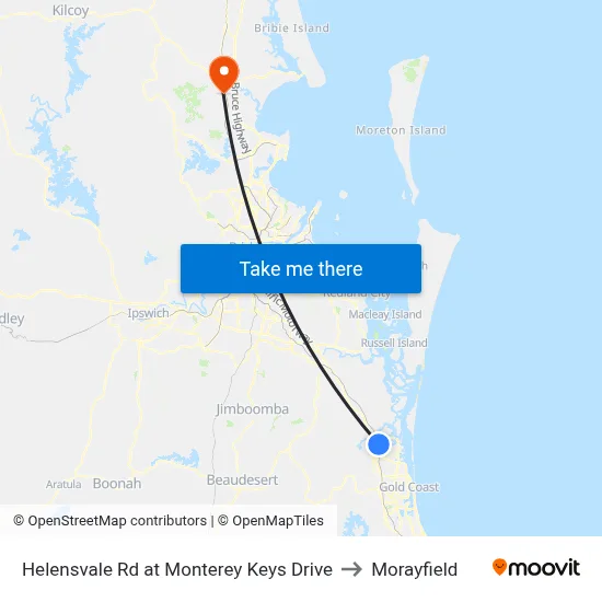 Helensvale Rd at Monterey Keys Drive to Morayfield map
