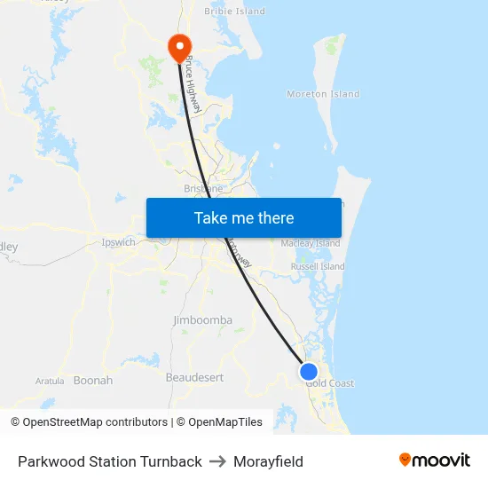 Parkwood Station Turnback to Morayfield map