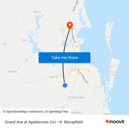 Grand Ave at Applecross Cct to Morayfield map