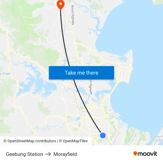 Geebung Station to Morayfield map