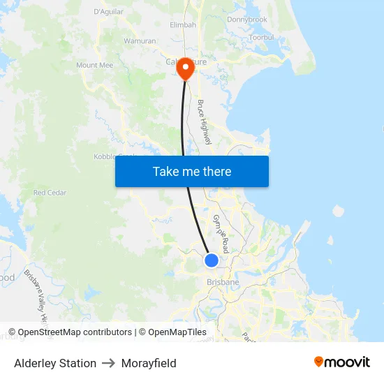 Alderley Station to Morayfield map