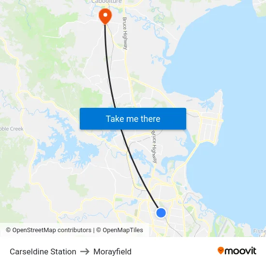 Carseldine Station to Morayfield map