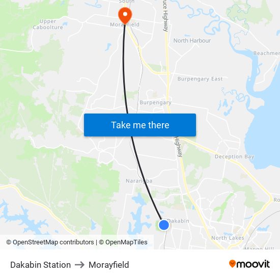 Dakabin Station to Morayfield map