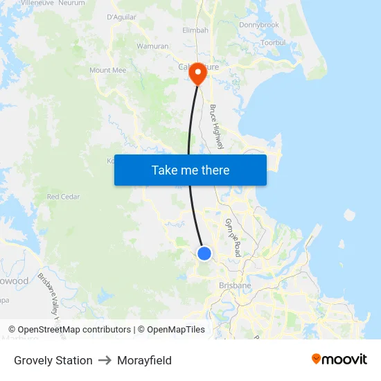 Grovely Station to Morayfield map