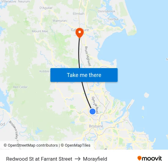 Redwood St at Farrant Street to Morayfield map